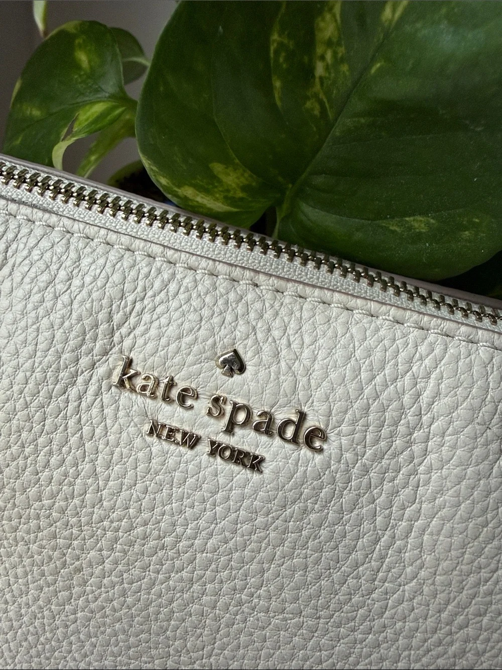 Kate Spade Pebbled Leather Crossbody in Light Cream